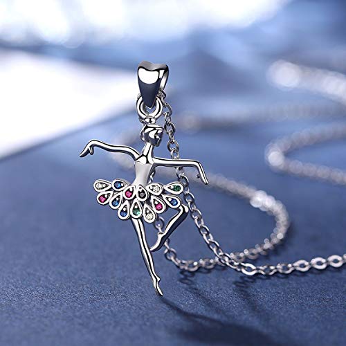 Collares de plata para mujer, plata de ley 925, colgante de ballet de Navidad, para danza de baile, cadena de 45,72 cm AEONSLOVE joyas regalos para mujer esposa niña