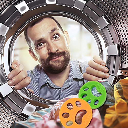 Colmanda Bola De Limpieza De Ropa, 4 Piezas Lavandería Mascota Removedor Universal Flotador Filtro Bolsa de Lavandería Bola Flotante Pet Fur Catcher para Mascotas, Reutilizable e Hipoalergénica