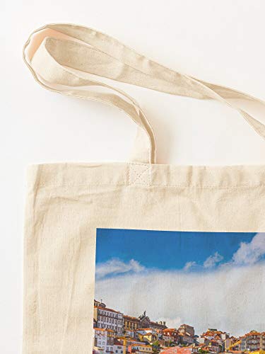 Color Porto Urban City Modern Architecture Cool Old Portugal Tote Cotton Very Bag | Bolsas de supermercado de lona Bolsas de mano con asas Bolsas de algodón duraderas