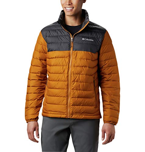 Columbia Powder Lite Jacket Chaqueta, Hombre, Amarillo (Burnished Amber/Shark), M