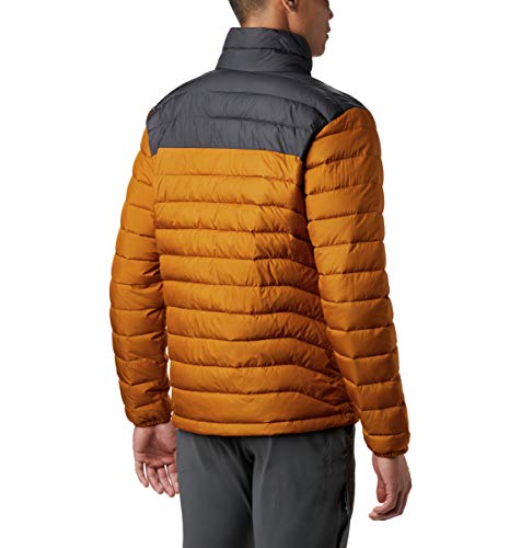 Columbia Powder Lite Jacket Chaqueta, Hombre, Amarillo (Burnished Amber/Shark), M