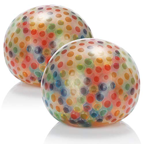 com-four® 2X Anti-Stress-Ball XL - Squeeze Ball para niños y Adultos - Crumple Ball (02 Piezas - Ø 10cm de Color)