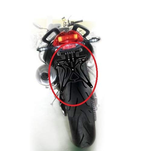 Compatible con Cagiva Mito 125 SP 525 Portamatrícula regulable para moto Lampa Aero-X 90146 Soporte placa homologado universal no específico negro 270 x 190 x 35 mm