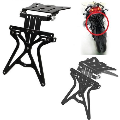 Compatible con Cagiva Mito 125 SP 525 Portamatrícula regulable para moto Lampa Aero-X 90146 Soporte placa homologado universal no específico negro 270 x 190 x 35 mm