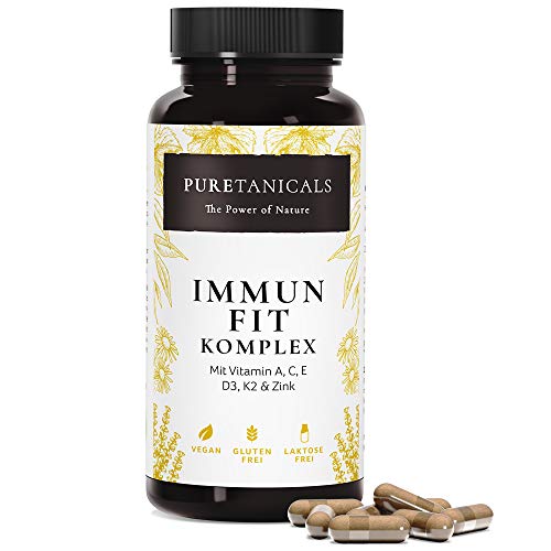 Complejo de Vitamina Pura Altamente Concentrada: A C E D3 K2 + Cinc | 90 Cápsulas Naturales Veganas, Multivitaminas Minerales para Sistema Inmunológico | Analizada en Laboratorios Producida Alemania