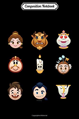 Composition Notebook: Beauty and the Beast Emoji Characters Disney Princess Enchanted Tales Ariel Belle Elsa Aurora Journal Notebook Blank Lined Ruled 6x9 100 Pages