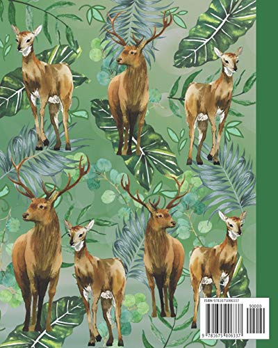 Composition Notebook: Deer And Doe - Animals Exercise Book Journal , Back To School Gifts For Teens Girls Boys Kids Friends Students 8x10" 110 Pages (Animals Composition Notebook)