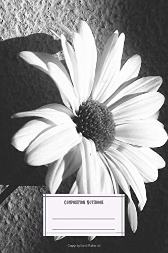 Composition Notebook: Landscapes Black And White Photo Of A Daisy Nature Lovin Sob Composition Notebobok Over 50 Sheets
