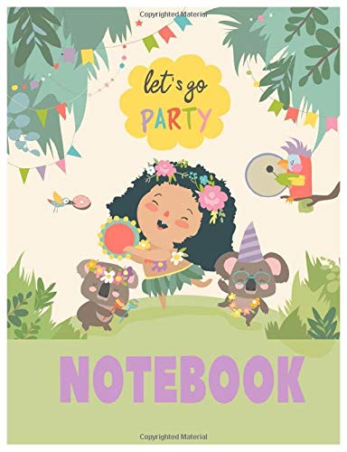 Composition Notebook_Let's Go Party: Baby Girl Notebook, Size 7.44 x 9.69 inches, 96 pages, Professionally Designed Glossy Softbound  Cover
