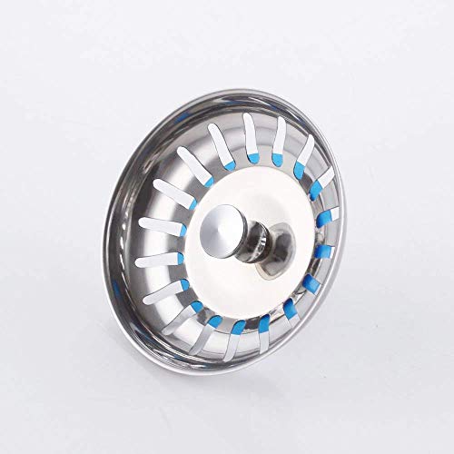 CompraFun Filtro de Fregadero de Cocina, Acero Inoxidable de 2 Piezas Colador para Fregadero de Cocina (Ø 80 mm), con Filtro de Silicona de 1 Pieza