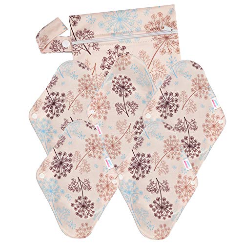 Compresas Lavables de Bambú – Salva eslips & Protecciones de Lencería Reutilizables con Alas – Compresas Absorbentes Lavables - Flujo Ligero/Salva Eslips