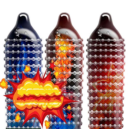 Condón de hielo con espinas maza clítoris que estimula el hielo y dispara un doble condón sexual celestial (40 piezas)