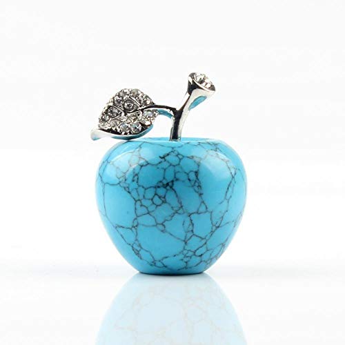 Coner Piedra Natural Tallado Manzana Cristal Perlas de Cuarzo Rosa Cristal curativo Lapis Gema Natural Decoración Moderna para el hogar, Piedra de Arena Azul