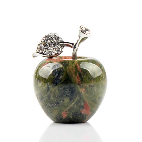 Coner Piedra Natural Tallado Manzana Cristal Perlas de Cuarzo Rosa Cristal curativo Lapis Gema Natural Decoración Moderna para el hogar, Piedra de Arena Azul