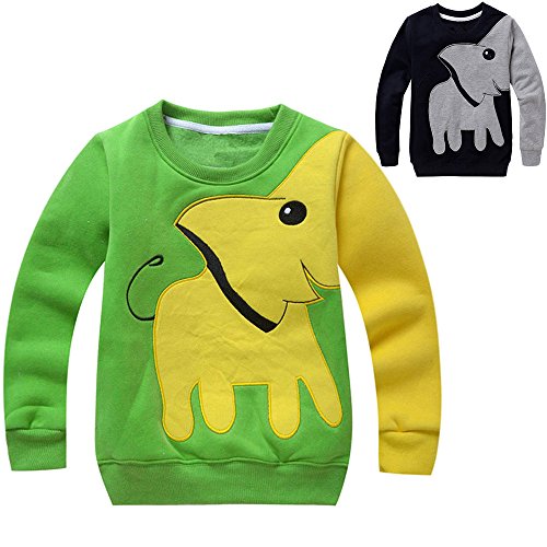 Conjunto Otoño Camiseta Manga Larga,JiaMeng Niño de Dibujos Animados Dinosaurio Remiendo Camisa Tops Trajes Ropa de Blusa Bebe niño Manga Larga Camisetas (Gris, 5-6 Years)