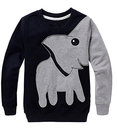 Conjunto Otoño Camiseta Manga Larga,JiaMeng Niño de Dibujos Animados Dinosaurio Remiendo Camisa Tops Trajes Ropa de Blusa Bebe niño Manga Larga Camisetas (Gris, 5-6 Years)