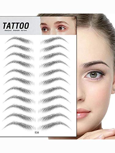 Conocido cejas postizas, tatuaje de cejas, calcomanía de cejas, 4D, cejas auténticas, resistentes al agua, de larga duración, para mujeres, 11 pares regulares, E13.