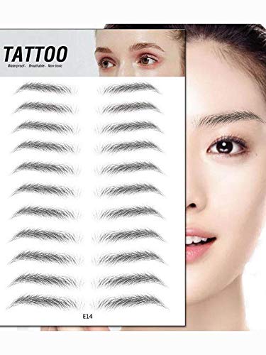 Conocido cejas postizas, tatuaje de cejas, calcomanía de cejas, 4D, cejas auténticas, resistentes al agua, de larga duración, para mujeres, 11 pares regulares, E13.