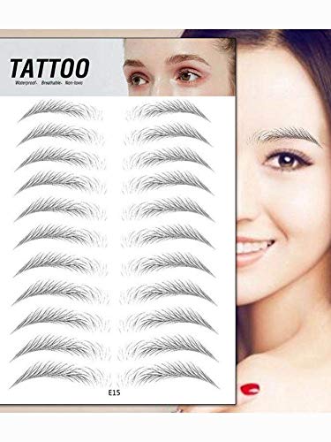 Conocido cejas postizas, tatuaje de cejas, calcomanía de cejas, 4D, cejas auténticas, resistentes al agua, de larga duración, para mujeres, 11 pares regulares, E13.