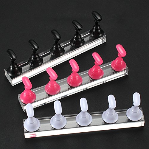 Consejos falsos del arte del clavo Práctica Soporte de entrenamiento Soporte de pantalla Base magnética Set Print Uv Gel Polaco Herramientas de manicura