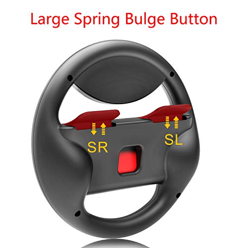 COODIO Volante y Grip Switch Joy-Con, Switch Joy-Con Racing Wheel Volante, Mandos Grip Joy-Con para Mario Kart Juegos / Joy-Con Mandos Nintendo Switch, Gris (Pack de 4 Deluxe)