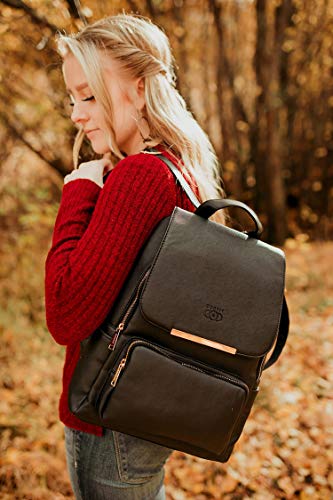 Coofit Mochilas Mujer, Mochila Negra Mujer Casual Bolsos para Mujer Mochila de Mujer Mochila de Cuero de Mujer Negra Bolsos Mochila de Mujeres Escolares