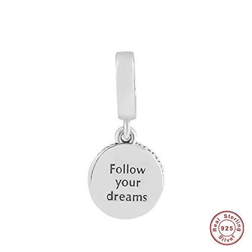 COOLTASTE 2018 Brújula de verano rosa colgante plata 925 esmalte & cian azul cristal DIY se adapta para pulseras originales Pandora encanto joyería de moda