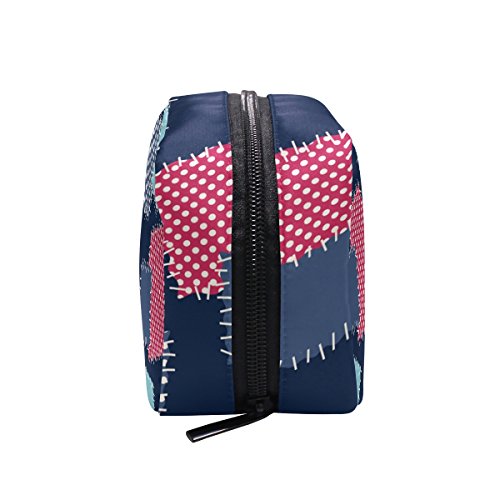 COOSUN Fondo con parches bolsa de cosméticos embrague bolsa de maquillaje organizador de viaje bolsa de aseo para mujeres