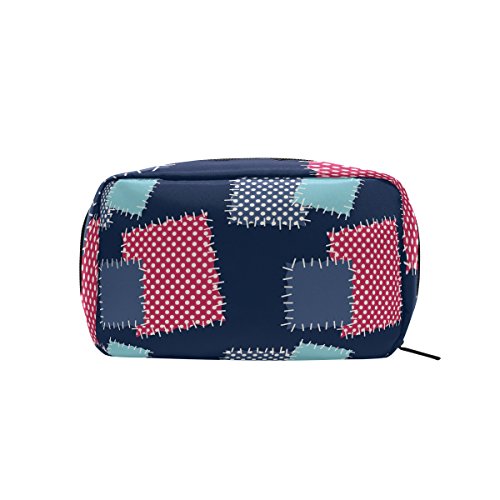 COOSUN Fondo con parches bolsa de cosméticos embrague bolsa de maquillaje organizador de viaje bolsa de aseo para mujeres