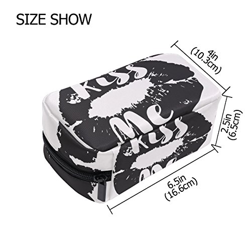 COOSUN Kiss Me Lips Bolsa de maquillaje Bolsa de viaje Organizador de viaje Bolsa de aseo para mujeres