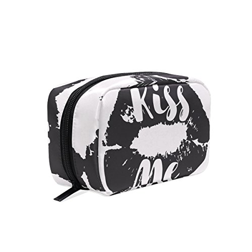 COOSUN Kiss Me Lips Bolsa de maquillaje Bolsa de viaje Organizador de viaje Bolsa de aseo para mujeres
