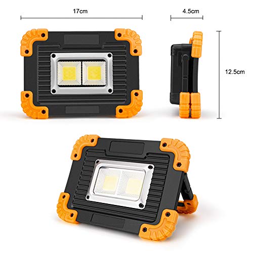 Coquimb Focos LED Exterior,luz Camping 20W 4 Modos Proyector LED Impermeable Para Reparación de Automóviles, Camping, Senderismo Y Uso de Emergencia