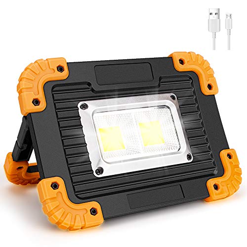 Coquimb Focos LED Exterior,luz Camping 20W 4 Modos Proyector LED Impermeable Para Reparación de Automóviles, Camping, Senderismo Y Uso de Emergencia