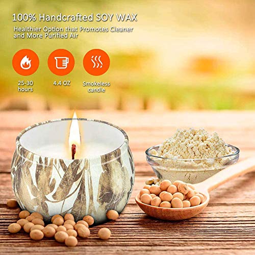 Coquimbo [100% Natural Velas Aromaticas Juego de 4 Piezas Vela Perfumada 25-30 Horas Duración de la Aromaterapia Decoración para Relajación Vela de Viaje Adecuado para Yoga Baño Dormitorio