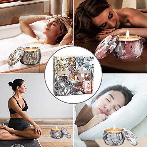 Coquimbo [100% Natural Velas Aromaticas Juego de 4 Piezas Vela Perfumada 25-30 Horas Duración de la Aromaterapia Decoración para Relajación Vela de Viaje Adecuado para Yoga Baño Dormitorio