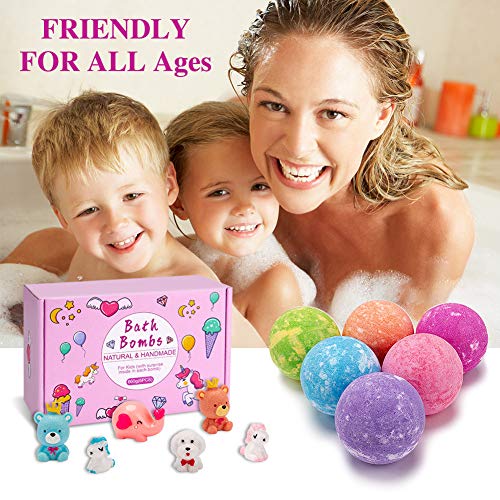 Coquimbo 6 Piezas Bombas de Baño, Set de Regalo de Bomba de Baño de con Aceites Esenciales Naturales, Manteca de Karité, Sal Marina, Efervescentes de Burbujas SPA para Niños, Mujeres, Mamá, Novia