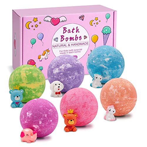 Coquimbo 6 Piezas Bombas de Baño, Set de Regalo de Bomba de Baño de con Aceites Esenciales Naturales, Manteca de Karité, Sal Marina, Efervescentes de Burbujas SPA para Niños, Mujeres, Mamá, Novia