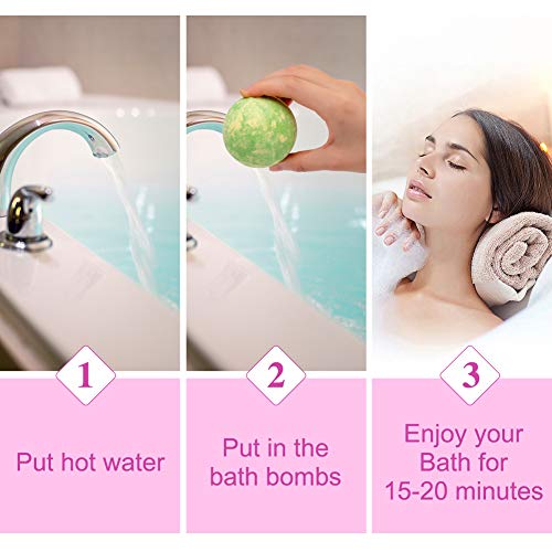 Coquimbo 6 Piezas Bombas de Baño, Set de Regalo de Bomba de Baño de con Aceites Esenciales Naturales, Manteca de Karité, Sal Marina, Efervescentes de Burbujas SPA para Niños, Mujeres, Mamá, Novia