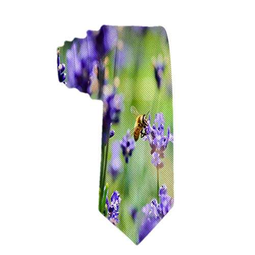 Corbatas formales modernas de los hombres Corbata tejida del patrón de la lavanda de la abeja