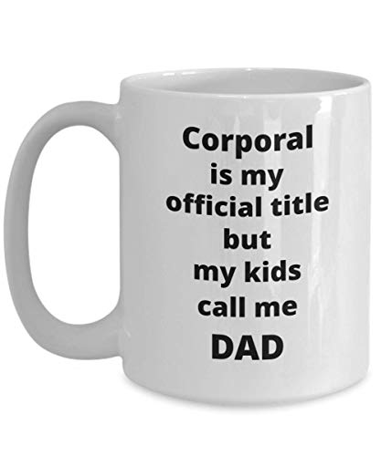 Corporal Papá Taza de café Idea de regalo divertida para el ejército Policía marina Suboficial Promoción Día del padre Cumpleaños