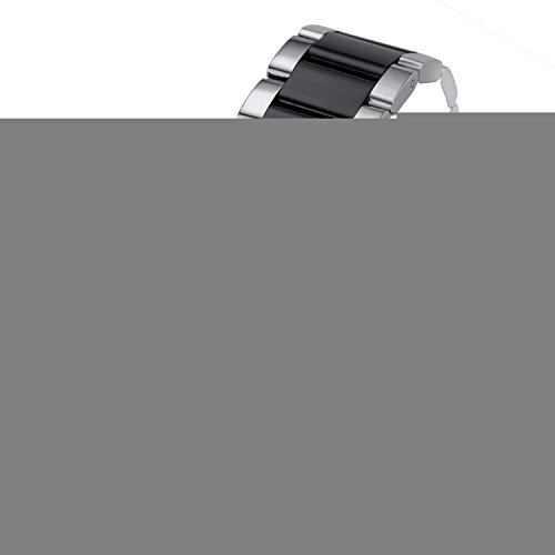 Correa de Reloj de 22 mm de Gama Alta de Acero Inoxidable de Doble Tono Plata y Negro