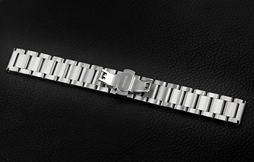 Correa de Reloj de 22 mm de Gama Alta de Acero Inoxidable de Doble Tono Plata y Negro