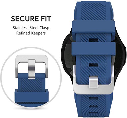 Correa de Reloj de Silicona Suave Compatible con Galaxy Watch 46mm / Gear Live/Gear S3 Classic/Gear S3 Frontier, Repuesto Ideal (22mm, Azul Medianoche)