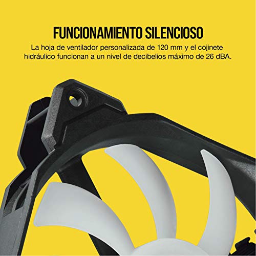 Corsair iCUE SP120 RGB PRO - Ventilador de chasis de 120mm, Silencioso, de Flujo de aire elevado, Paquete Triple
