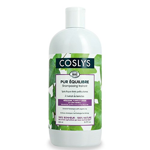 Coslys Champú anticaspa con extracto de hiedra orgánico, 500 ml