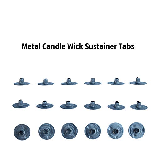 CozYours - 200 unidades de pestañas de soporte de mecha de metal para velas pequeñas de 12,5 mm de diámetro (pestañas de mecha). Incluye libro electrónico de bricolaje para velas