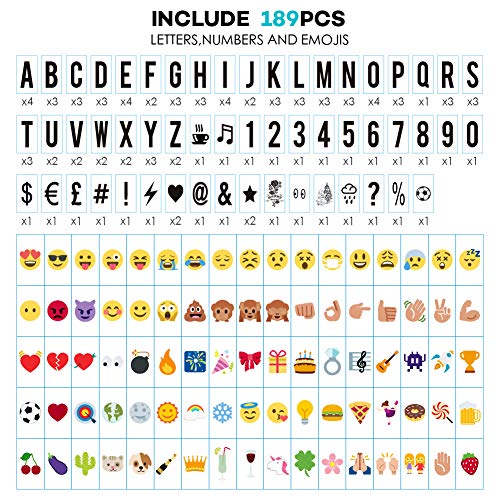 CrazyFire Caja de Luz, Cambio de Color Lightbox A4,Batería Recargable Cinematic Led Box con 189 Cartas y Emojis (7 Colores)