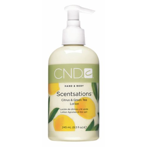 Creative Nail Design Scentsations Citrus Loción hidratante - para manos y cuerpo - aroma de limón y té de 245 ml verde
