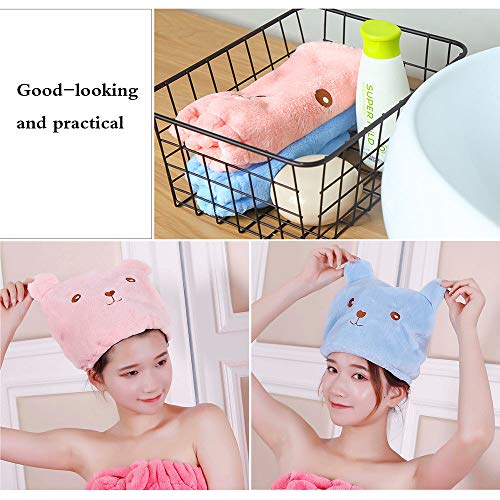 Creativee Toalla de Microfibra Absorbente de Agua, Gorro de Turbante para Cabello seco, Gorro de baño de Secado rápido para Mujeres, Adultos o niñas (2 Unidades)