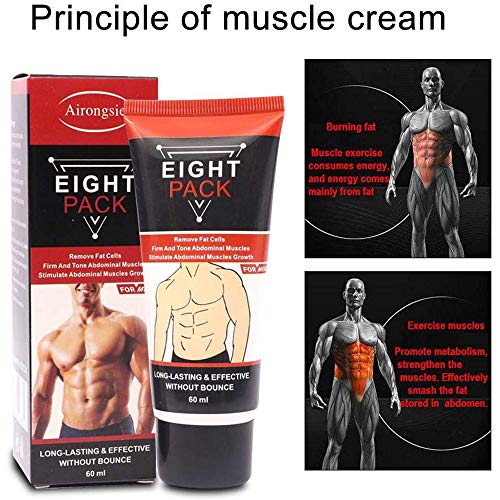 Crema abdominal, Hombres Mujeres Crema para músculos abdominales, Anti celulitis que adelgaza la crema quema grasa, reafirmante aumenta la fuerza muscular y quema grasa